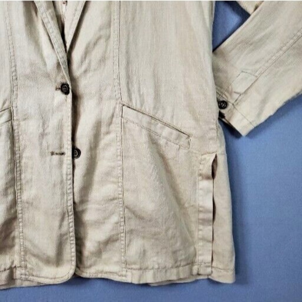 Pilcro Anthropologie Women's Size Small Blazer Long Line Boxy Linen Blend Jacket - Picture 3 of 11